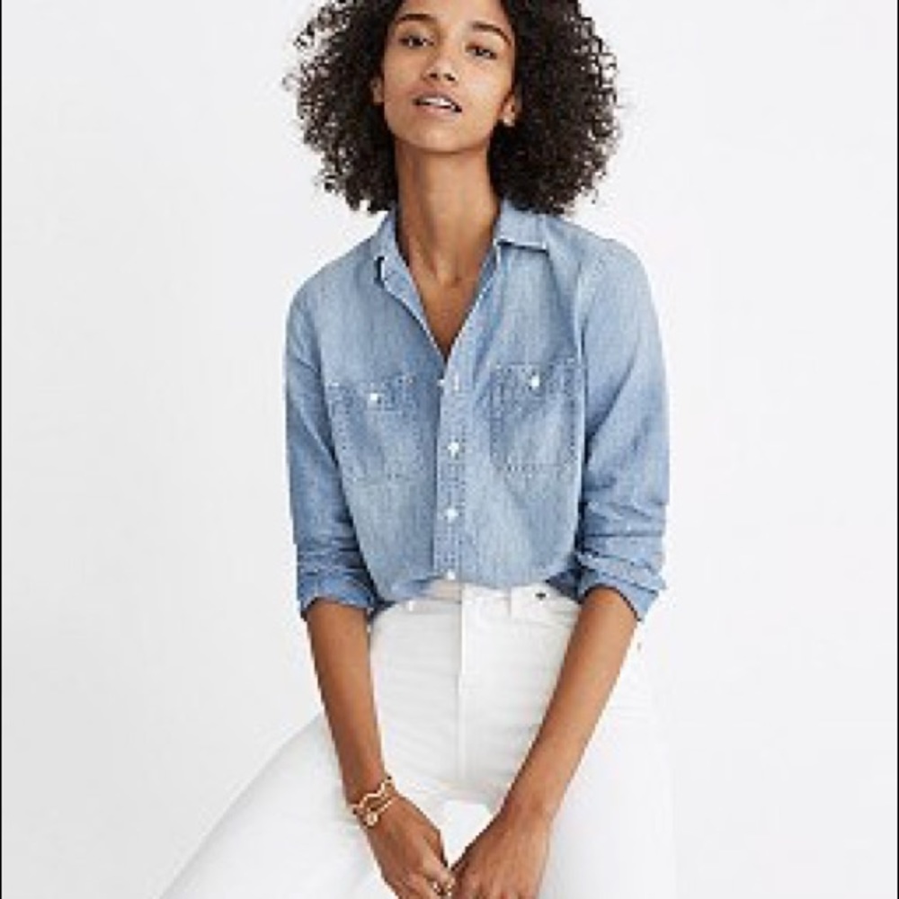 Madewell chambray shirt mazzy wash